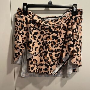Leopard Print Women's Skirted bikini bottom